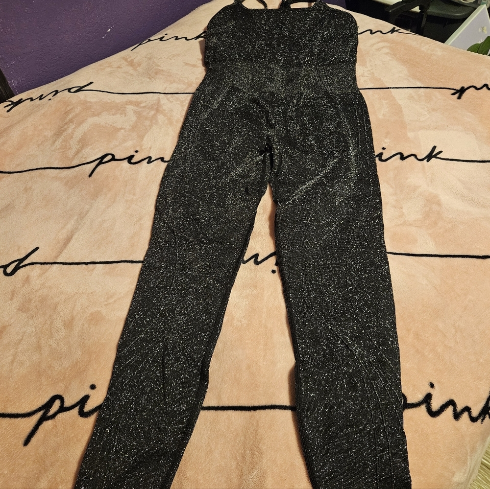 Fabletics Black Glitter Jumpsuit